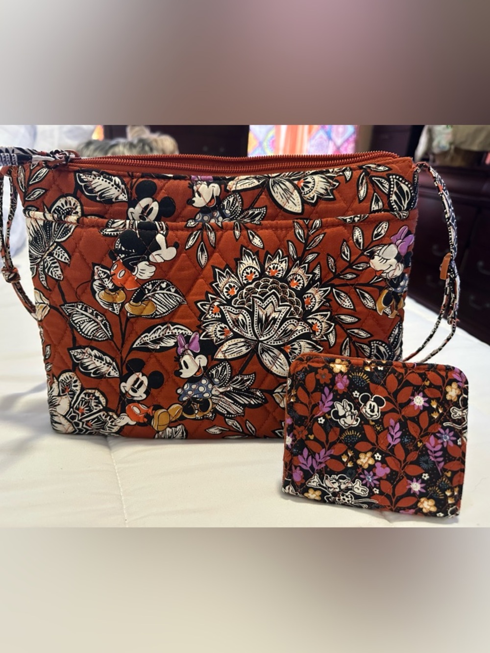 Vera Bradley x Disney Mickey & Minnie’s Vine Flirty Floral Hipster & Wallet